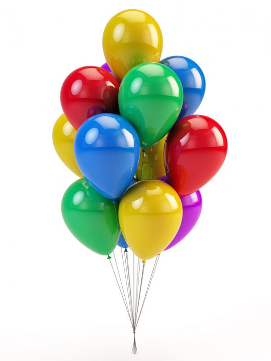 Colorful Balloons White