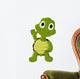 Cute Green Turtle Cartoon Wall Decal