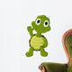 cute green turtle cartoon Wall Decal