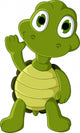 cute green turtle cartoon Wall Decal