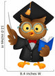 Owl wearing a graduation uniform giving a presentation. Wall Decal