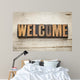 welcome word in wood type Wall Mural