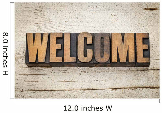 welcome word in wood type Wall Mural