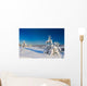 Winter wood landscape with a snow on branches Wall Mural