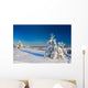 Winter wood landscape with a snow on branches Wall Mural