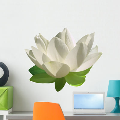 Lotus Flower Wall Decal shown on a wall