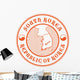 South Korea Map Stamp Wall Decal
