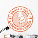 South Korea Map Stamp Wall Decal