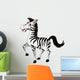 cute zebra cartoon walking Wall Decal