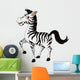 cute zebra cartoon walking Wall Decal