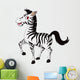 cute zebra cartoon walking Wall Decal