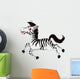 Funny Running Zebra Cartoon Wall Decal
