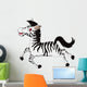 Funny Running Zebra Cartoon Wall Decal