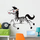 Funny Running Zebra Cartoon Wall Decal