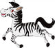 Funny Running Zebra Cartoon Wall Decal
