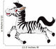Funny Running Zebra Cartoon Wall Decal