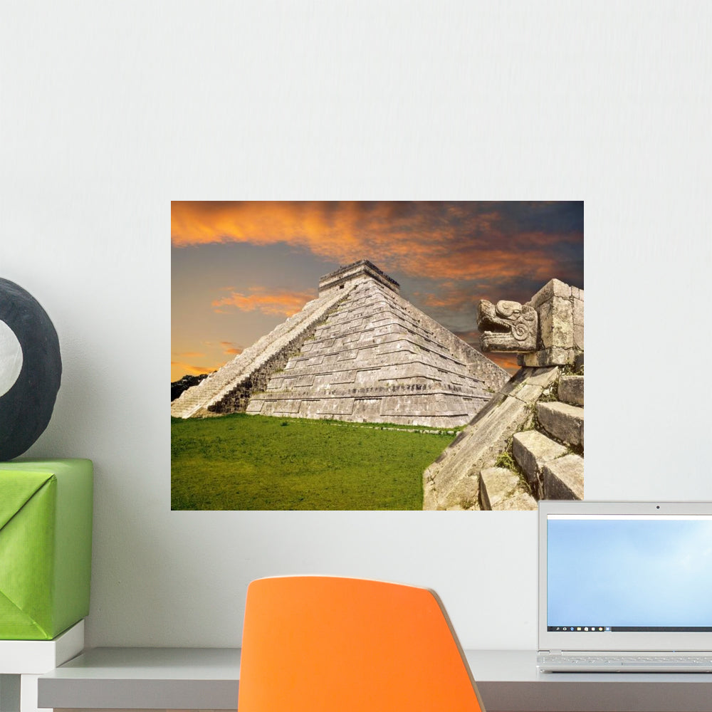 Mayan Chichen Itza Pyramid Wall Decal - WallMonkeys.com – Wallmonkeys