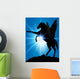 Rearing Silhouetted Unicorn Wall Mural