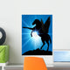Rearing Silhouetted Unicorn Wall Mural