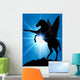 Rearing Silhouetted Unicorn Wall Mural