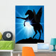 Rearing Silhouetted Unicorn Wall Mural