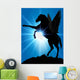 Rearing Silhouetted Unicorn Wall Mural
