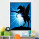 Rearing Silhouetted Unicorn Wall Mural