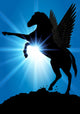 Rearing Silhouetted Unicorn Wall Mural