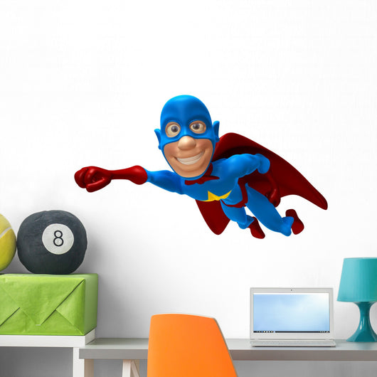 Flying Superheros Wall Decal