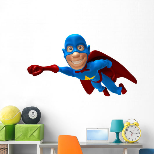 Flying Superheros Wall Decal