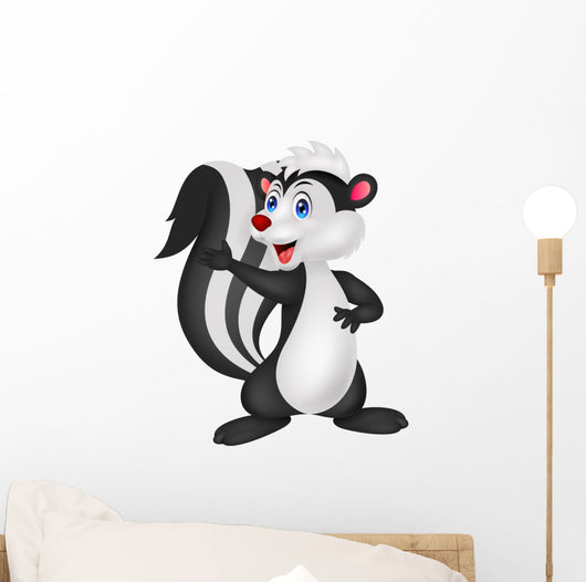 Cute Skunk Cartoon Waving Wall Decal