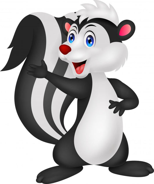 Cute skunk cartoon waving hand Wall Decal
