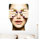 Manicure and Make-up. Nail art. Beauty Woman With Colorful Nails Wall Mural