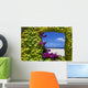 Natural Window With Petunias Wall Mural