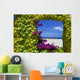 Natural Window With Petunias Wall Mural