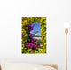 Window Covered With Ivy and Petunia Flowers Wall Mural