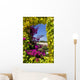 Window Covered With Ivy and Petunia Flowers Wall Mural