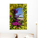 Window Covered With Ivy and Petunia Flowers Wall Mural