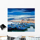 Blue fishing boats on an ocean coast in Essaouira, Morocco Wall Mural