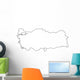 Turkey outline map with shadow. Wall Decal
