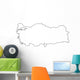 Turkey outline map with shadow. Wall Decal