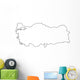 Turkey outline map with shadow. Wall Decal