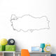 Turkey outline map with shadow. Wall Decal