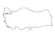 Turkey outline map with shadow. Wall Decal