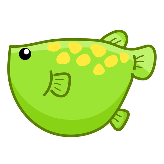 Green Fish Cute Cartoon Wall Decal