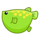 Green Fish Cute Cartoon Wall Decal