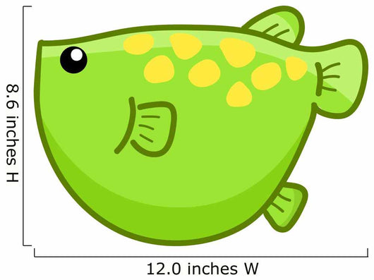 Green Fish Cute Cartoon Wall Decal
