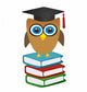 Owl and Books - Graduation Wall Decal