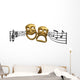 Iconic Comedy Tragedy Theatre Masks Wall Decal