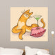 Cat with Glass Wall Mural